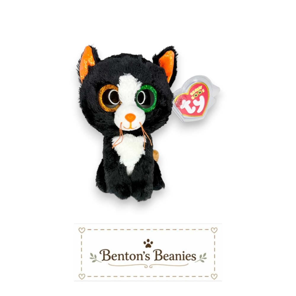 Luna the Cat Ty Beanie Boo | Sweety Halloween Kitty 🎃 | Mint Heart Tag ⭐